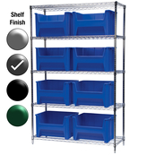18"D x 48"W x 74"H Grey Epoxy Shelf w/ (5) Shelves and (8) 13017s