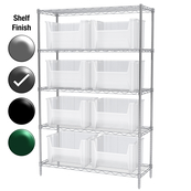 18"D x 48"W x 74"H Grey Epoxy Shelf w/ (5) Shelves and (8) 13017s