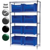 18"D x 48"W x 74"H Chrome Shelf w/ (5) Shelves and (8) 13018s