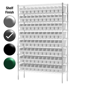 18"D x 48"W x 74"H Grey Epoxy Shelf w/ (9) Shelves and (88) 30048s