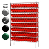 18"D x 48"W x 74"H Grey Epoxy Shelf w/ (9) Shelves and (88) 30048s