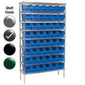 18"D x 48"W x 74"H Grey Epoxy Shelf w/ (9) Shelves and (48) 30098s