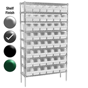18"D x 48"W x 74"H Grey Epoxy Shelf w/ (9) Shelves and (48) 30098s