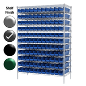 18"D x 48"W x 74"H Grey Epoxy Shelf w/ (12) Shelves and (121) 30128s