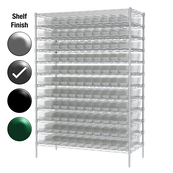 18"D x 48"W x 74"H Grey Epoxy Shelf w/ (12) Shelves and (121) 30128s