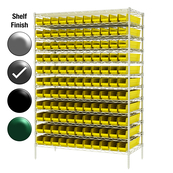 18"D x 48"W x 74"H Grey Epoxy Shelf w/ (12) Shelves and (121) 30128s