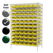 18"D x 48"W x 74"H Grey Epoxy Shelf w/ (12) Shelves and (66) 30138s