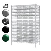 18"D x 48"W x 74"H Grey Epoxy Shelf w/ (12) Shelves and (44) 30178s