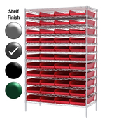 18"D x 48"W x 74"H Grey Epoxy Shelf w/ (12) Shelves and (44) 30178s