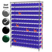 18"D x 48"W x 74"H Grey Epoxy Shelf w/ (12) Shelves and (121) 36448s