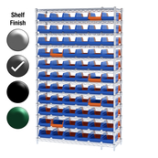 18"D x 48"W x 74"H Grey Epoxy Shelf w/ (12) Shelves and (66) 36468s
