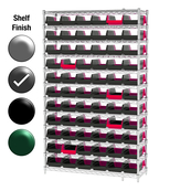 18"D x 48"W x 74"H Grey Epoxy Shelf w/ (12) Shelves and (66) 36468s