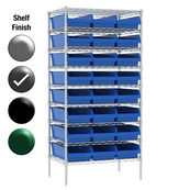 24"D x 36"W x 74"H Grey Epoxy Shelf w/ (9) Shelves and (24) 30014s