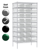 24"D x 36"W x 74"H Grey Epoxy Shelf w/ (9) Shelves and (24) 30014s
