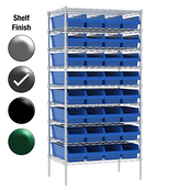 24"D x 36"W x 74"H Grey Epoxy Shelf w/ (9) Shelves and (32) 30084s