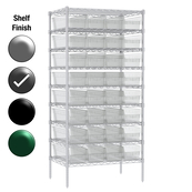 24"D x 36"W x 74"H Grey Epoxy Shelf w/ (9) Shelves and (32) 30084s