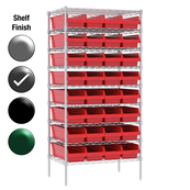 24"D x 36"W x 74"H Grey Epoxy Shelf w/ (9) Shelves and (32) 30084s