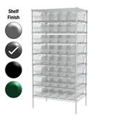24"D x 36"W x 74"H Grey Epoxy Shelf w/ (9) Shelves and (40) 30094s