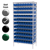 24"D x 36"W x 74"H Grey Epoxy Shelf w/ (12) Shelves and (88) 30124s