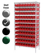 24"D x 36"W x 74"H Grey Epoxy Shelf w/ (12) Shelves and (88) 30124s