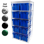 24"D x 36"W x 74"H Chrome Shelf w/ (4) Shelves and (10) SN24161200s