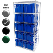24"D x 36"W x 74"H Grey Epoxy Shelf w/ (4) Shelves and (10) SN24161200s