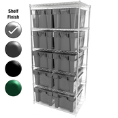 24"D x 36"W x 74"H Chrome Shelf w/ (4) Shelves and (10) SN24161200s