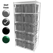 24"D x 36"W x 74"H Grey Epoxy Shelf w/ (4) Shelves and (10) SN24161222s