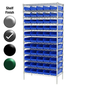 24"D x 36"W x 74"H Grey Epoxy Shelf w/ (12) Shelves and (55) 30164s
