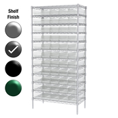 24"D x 36"W x 74"H Grey Epoxy Shelf w/ (12) Shelves and (55) 30164s