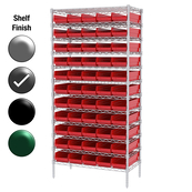 24"D x 36"W x 74"H Grey Epoxy Shelf w/ (12) Shelves and (55) 30164s