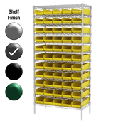 24"D x 36"W x 74"H Grey Epoxy Shelf w/ (12) Shelves and (55) 30164s