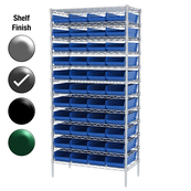 24"D x 36"W x 74"H Grey Epoxy Shelf w/ (12) Shelves and (44) 30184s