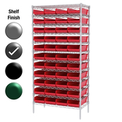 24"D x 36"W x 74"H Grey Epoxy Shelf w/ (12) Shelves and (44) 30184s