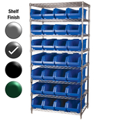 24"D x 36"W x 74"H Grey Epoxy Shelf w/ (8) Shelves and (28) 30284s