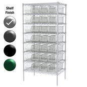 24"D x 36"W x 74"H Chrome Shelf w/ (8) Shelves and (28) 30284s