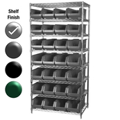 24"D x 36"W x 74"H Chrome Shelf w/ (8) Shelves and (28) 30284s