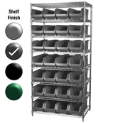 24"D x 36"W x 74"H Grey Epoxy Shelf w/ (8) Shelves and (28) 30284s