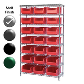24"D x 36"W x 74"H Chrome Shelf w/ (8) Shelves and (21) 30286s