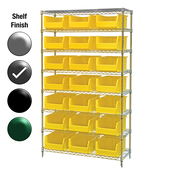 24"D x 36"W x 74"H Grey Epoxy Shelf w/ (8) Shelves and (21) 30286s