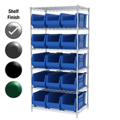 24"D x 36"W x 74"H Chrome Shelf w/ (6) Shelves and (15) 30287s