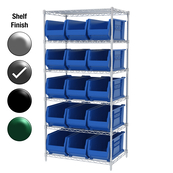 24"D x 36"W x 74"H Grey Epoxy Shelf w/ (6) Shelves and (15) 30287s