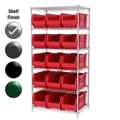 24"D x 36"W x 74"H Chrome Shelf w/ (6) Shelves and (15) 30287s