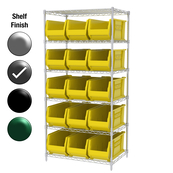 24"D x 36"W x 74"H Grey Epoxy Shelf w/ (6) Shelves and (15) 30287s