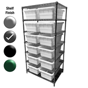 24"D x 36"W x 74"H Grey Epoxy Shelf w/ (8) Shelves and (14) JL25160968s