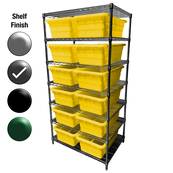 24"D x 36"W x 74"H Grey Epoxy Shelf w/ (8) Shelves and (14) JL25160968s
