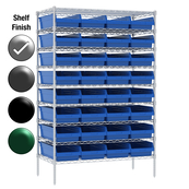 24"D x 48"W x 74"H Chrome Shelf w/ (9) Shelves and (32) 30014s