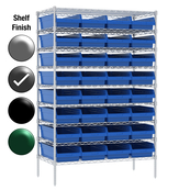 24"D x 48"W x 74"H Grey Epoxy Shelf w/ (9) Shelves and (32) 30014s