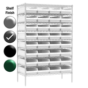24"D x 48"W x 74"H Grey Epoxy Shelf w/ (9) Shelves and (32) 30014s