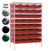 24"D x 48"W x 74"H Grey Epoxy Shelf w/ (9) Shelves and (32) 30014s